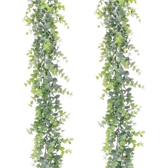 Artificial Vines Faux Eucalyptus Garland,2 Pack Fake Eucalyptus Greenery Garland - Picture 1 of 7